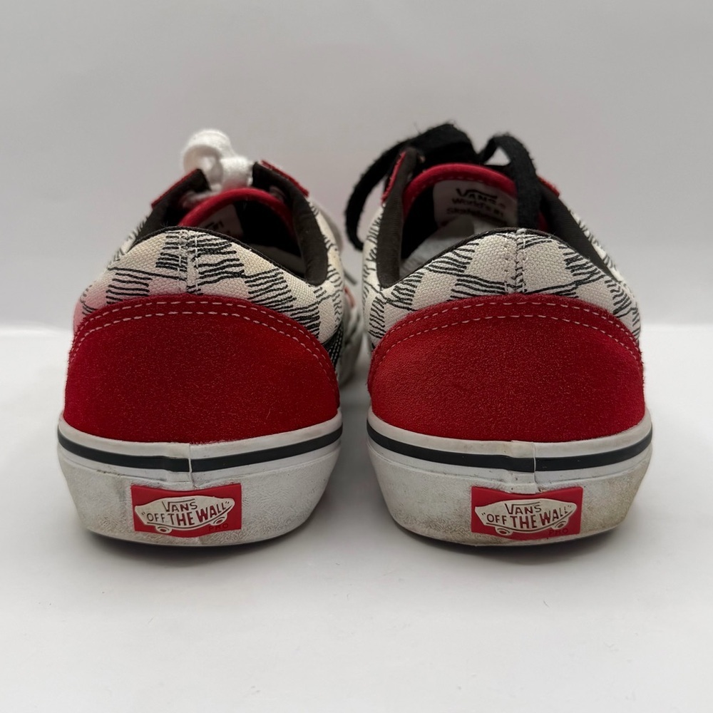 Vans Old Skool Pro Sketched Checkerboard Racing Red White Special Edition - Picture 7 of 9